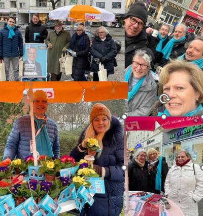 CDA Kreisvorstand Cornelia Wrster, Gtz Mller, Sven Wesely und Christiene Priess im Abgeordnetenhaus und BVV Wahlkampf - CDA Kreisvorstand Cornelia Wörster, Götz Müller, Sven Wesely und Christiene Priess im Abgeordnetenhaus und BVV Wahlkampf